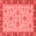 thumbnail image 1 of Ahgly Company Machine Washable Indoor Square Oriental Red Traditional Area Rugs, 4' Square, 1 of 4