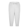 thumbnail image 5 of Casual Pants for Women High Waisted Knee Length Elastic Waist Summer Jogger Shorts with Pockets, 5 of 6