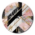 thumbnail image 2 of Designart "Marble Granite Agate with Gold Accents XIV" Modern Geometric Oversized Wall Clock, 2 of 6