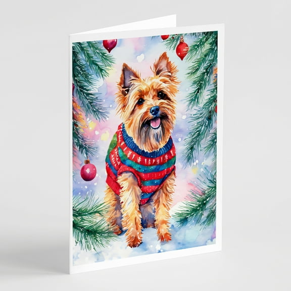 Australian Terrier Christmas Greeting Cards Pack of 8 7 in x 5 in