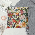 thumbnail image 2 of Fenyluxe  Mexican Floral Pillow Native Style Ethnic Art Birds and Paisley Flowers Square Decorative Cushion Case for Couch Sofa Chair Bed 18x18in, 2 of 5