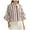 Coffee, variant on Womens Stripes Button Down Shirts Puff 3/4 Sleeve Crop Tops Dressy Casual Collared Office Work Blouses
