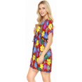 thumbnail image 3 of HAPPY BAY Women's Beachwear Summer Swim Beach Cover ups for Swimwear Women Mini Tropical Dress Swimsuit Coverups V Neck Tops for Women XL-XXL Currant, Floral, 3 of 4