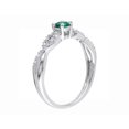 thumbnail image 2 of Lab-Created Emerald Infinity Ring with Diamonds 1/5 Carat (ctw) in Sterling Silver, 2 of 4