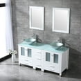 thumbnail image 6 of Wonline 60" Bathroom Vanity White Cabinet w/ Modern Double Sink Faucet Combo&Glass Top, 6 of 6