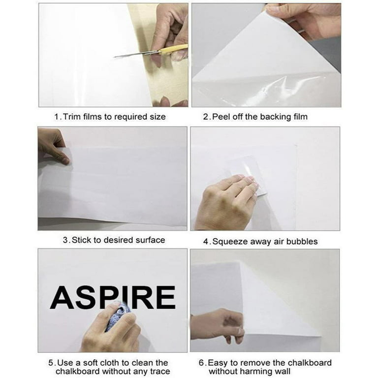 78.7 x 17.7 Self Adhesive Whiteboard Paper for Office Chalkboard Paper  Roll with 1 Water Pen,White 