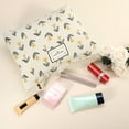 thumbnail image 4 of Floral Makeup Bag Large Capacity Makeup Pouch for Coin Purse Foundations Lipsticks Brushes Beige Orange, 4 of 7