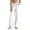 e-57White14, variant on ANINEO Women Casual Wide Leg Pants Elastic Waist With Drawstring Summer Loose Fit Cropped Trousers Linen Fabric Solid Color Trendy Daily Female Slacks