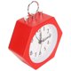 thumbnail image 4 of Reloj despertador silencioso con pilas, caja de metal decorativa, reloj pequeño de escritorio para mesita de noche, color rojo, 4 of 5