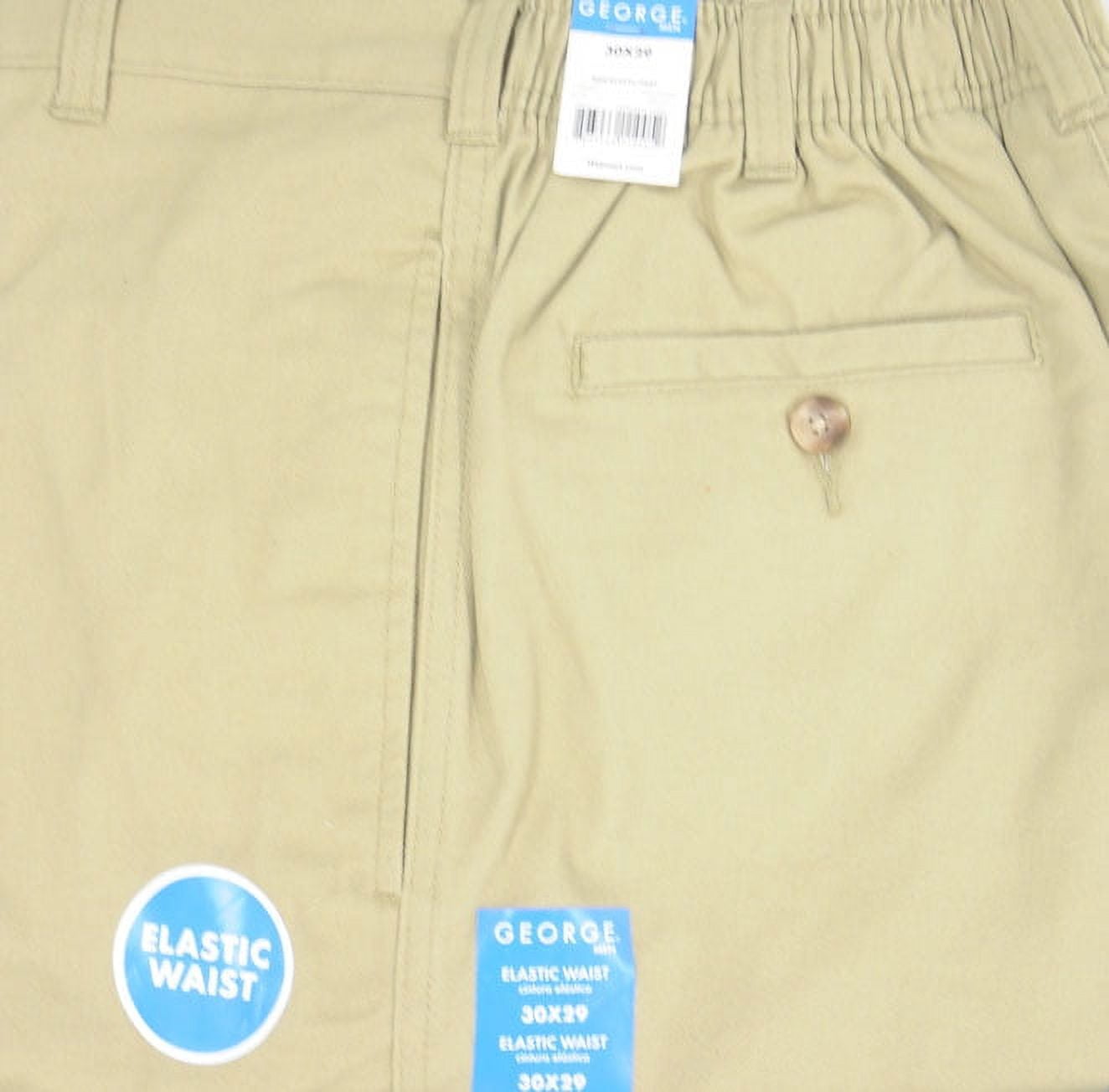 George Men's Elastic Flat Front Pants, Size S-3XL - Walmart.com