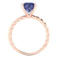thumbnail image 4 of Clara Pucci 14K Rose Gold Solid Gold Tanzanite Solitaire Anniversary Ring for Women - 2 cttw Round Cut, 4 of 8