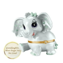 The Bradford Exchange Granddaughter, Never Forget You Are Loved Collection Issue #10: October Elephant Heirloom Porcelain® Music Box with Swarovski Crystal Plays "You Are My Sunshine" 4.5-Inches