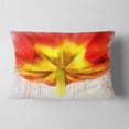 thumbnail image 2 of Designart Large Red Yellow Flower Watercolor - Floral Throw Pillow - 12x20, 2 of 5