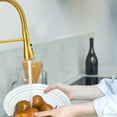 thumbnail image 4 of Strictly Kitchen and Bath Contemporary Pull Down Sprayer Gold Kitchen Faucet 3 Function with 360° Swivel Spout & Towel Bar, 4 of 8