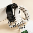 thumbnail image 3 of Maikun Women Belts Grommet Leather Belts for Women Studded Belt Punk Accessories Black&White Belt 2PC, 3 of 7
