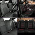thumbnail image 5 of Car Seat Covers Fit for Dodge Journey 2011-2020: 5 Seats Faux Leather Waterproof Seat Protectors (Black&Redline) - 2 Rows, 5 of 7
