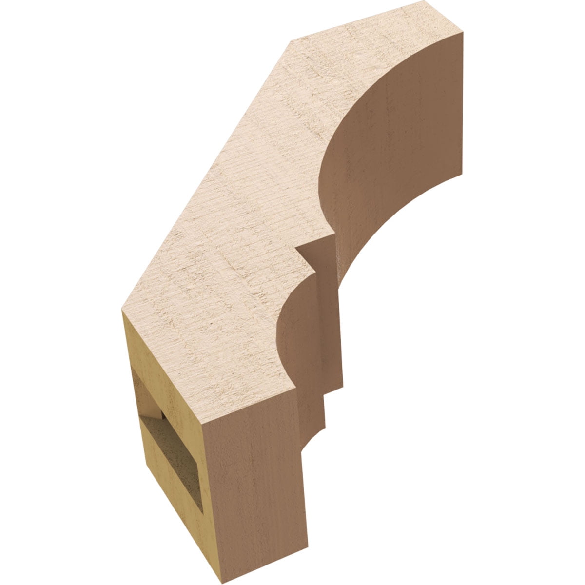 Ekena Millwork 3"W x 8"D x 8"H Balboa Rough Cedar Woodgrain TimberThane Knee Brace, Primed