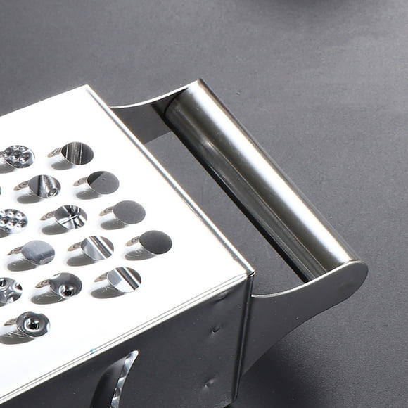 Stainless Steel Four-Sided Grater for Kitchen, Multi-Function Vegetable and Cheese Grater with Ergonomic Handle, Dishwasher Safe