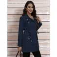 thumbnail image 3 of Women Waterproof with Hood Trech Coat for Women Light-Weight Raincoats Packable Windbreaker Navy Blue M, 3 of 8