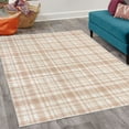 thumbnail image 2 of Plaid Decorative Rug, Modified Stripes Crossed Horizontal and Vertical Lines Forming Squares, Quality Carpet for Bedroom Dorm and Living Room, 6 Sizes, Pale Peach, by Ambesonne, 2 of 4