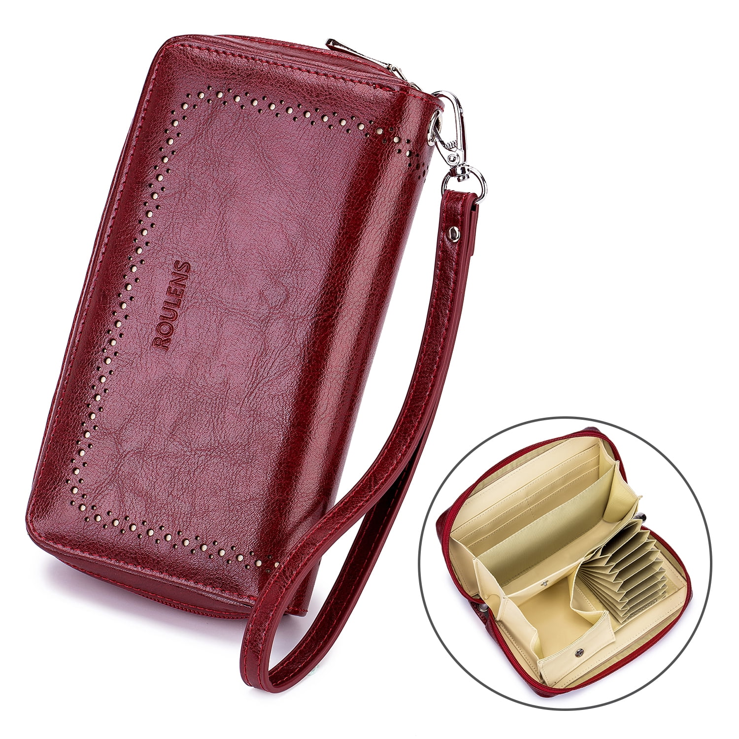 Pink Wallet female long zipper large-capacity mobile phone bag All-match butterfly clutch Travel Purse Wristlet 