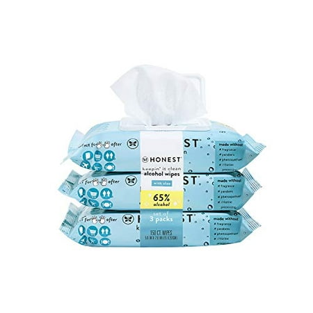 The Honest Company Sanitizing Alcohol Wipes, Unscented, 150 Count