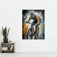 thumbnail image 2 of Bike Rider Racing Paint Splat Sport Bicycle Race Extra Large XL Wall Art Poster Print, 2 of 3
