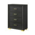 thumbnail image 2 of Benjara Nio 48 Inch Tall 4 Drawer Dresser Chest, Bracket Legs, Frame Handles, Gray, 2 of 5