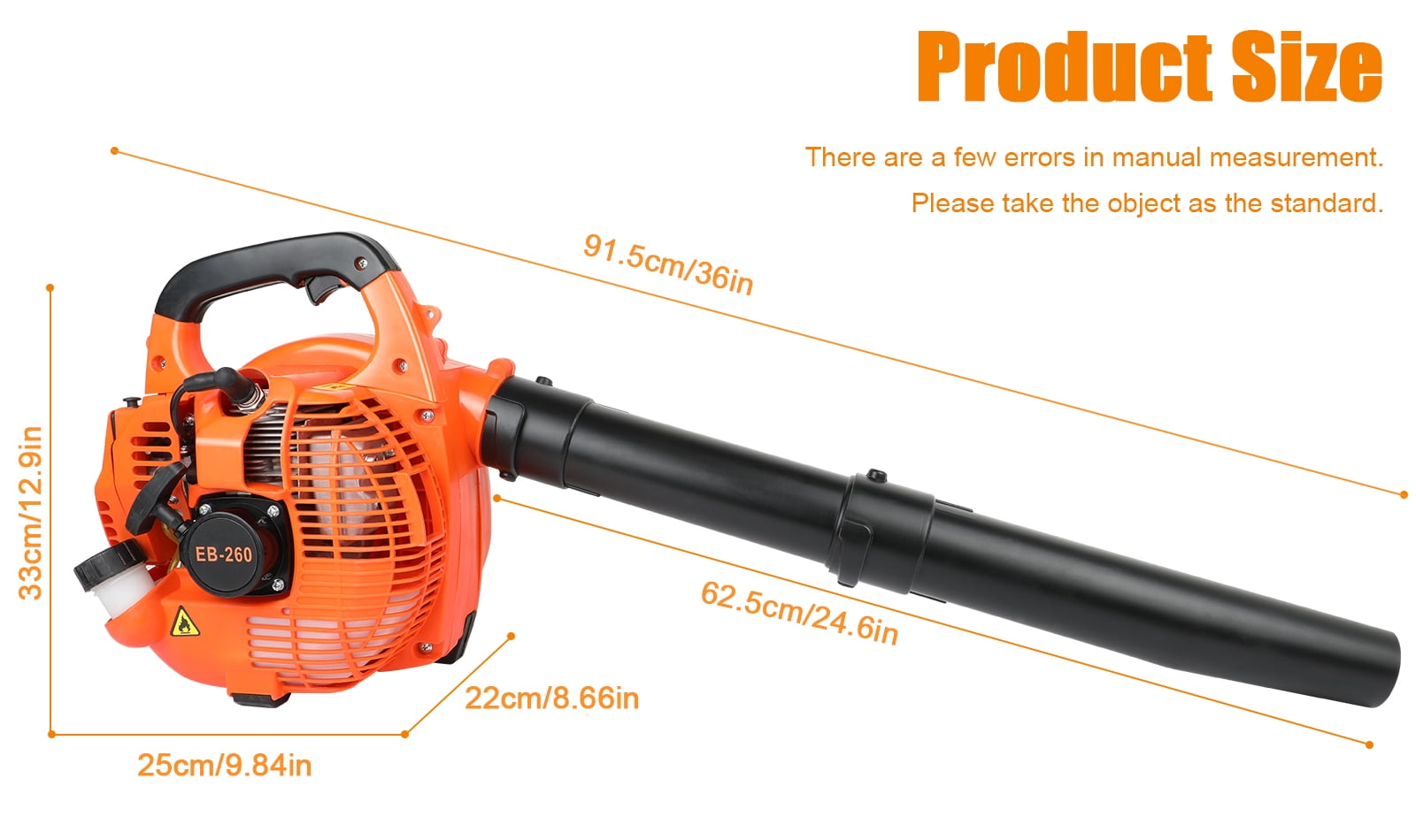 26cc Handheld Gas Leaf Blower, Powerful 2-Cycle Engine, 180 MPH 400 CFM, Lightweight Quick-Start for Lawn Care, Yard Debris & Light Snow