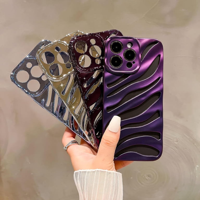 Caseativa Custodia IPhone Con Effetto Onde D'Acqua Ricci – Morbida E Antiurto (Nero, Per IPhone 14)