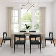 thumbnail image 2 of Plank+Beam 72" Modern Solid Wood Dining Table Set, Seashell Wirebrush, + 6 Chairs Black, 2 of 8