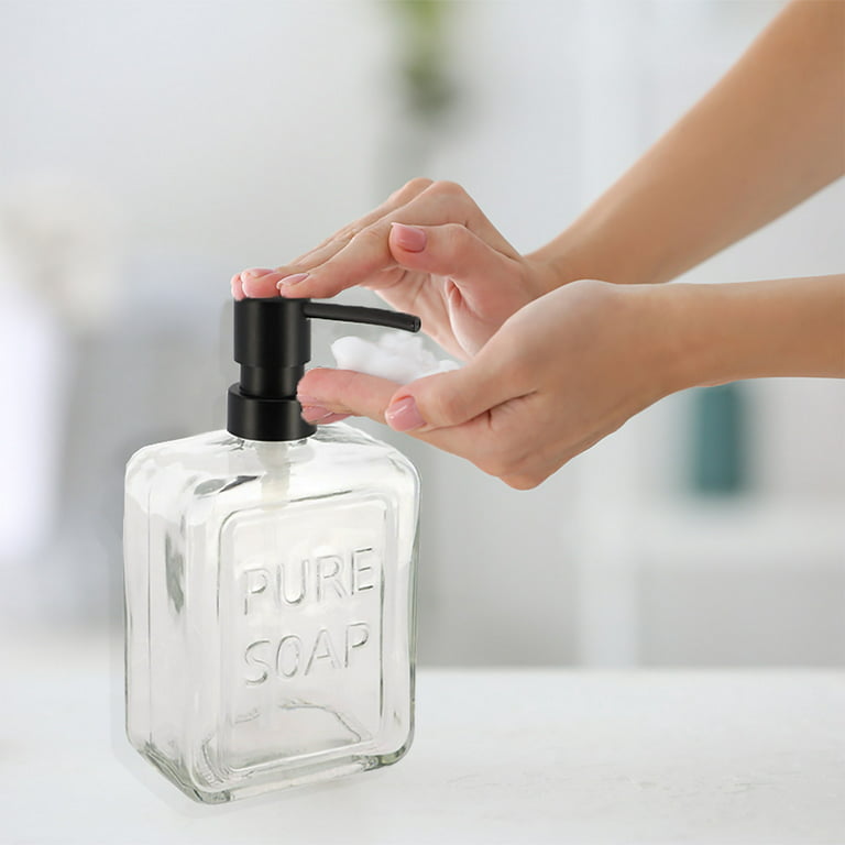 Clear Glass Soap Dispenser PURE SOAP 18 FL OZ