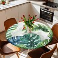 thumbnail image 2 of Summer Green Palm Leaves Elastic Fitted Round Table Cover Tropical Plants Monstera Waterproof Outdoor Tablecloth for Holiday Party, Picnic, Patio & Dining Fits Tables Up to 55"-60", 2 of 8