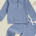 thumbnail image 4 of HFHAPW Toddler Boy Clothes Fall Outfits Knit Collared Pullover Sweatshirt Pants Winter Clothing 0 6 12 18 Months 2T 3T 4T 5T 6T 7T 8T 9T(Light Blue,2-3 Y), 4 of 4