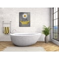thumbnail image 3 of Bathroom Wall Art Daisy Canvas Pictures Modern Flower Bathtub Artwork Rustic Wood Board Background Contemporary Wall Art Decor Bedroom Living Room Office Home Framed Ready to Hang Yellow 12" x 16", 3 of 5