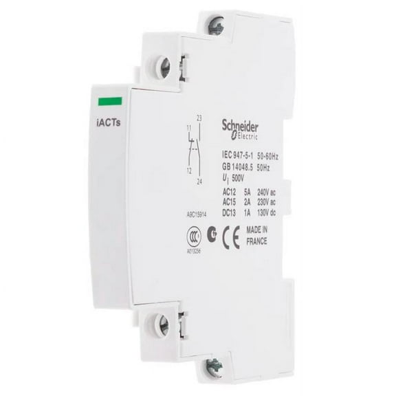 Schneider A9C15914 Remote Indication Auxiliary, Acti9 iACTs, 1 NO   1 NC