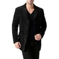 thumbnail image 3 of Men Robert 3-Button Leather Blazer Suede Sport Coat Jacket (Regular, Big & Tall and Short), 3 of 5
