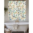 thumbnail image 7 of Living Room Curtains 72 Inches length, Colorful Leaf Window Treatment Curtain Drapes, Spring Vintage Botanical Summer Light Filtering Drapes for Bedroom Laundry Room, 52"x72", 2 Panels, 7 of 7