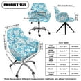 thumbnail image 7 of Xixirimido Hibiscus Floral Palm Leaf Blue Pattern Swivel Office Arm Chair Covers Stretch Soft Desk Chair Slipcovers, Curved Back Leisure Armrest Chair Protector Accent Dining Chair Cover, 7 of 7