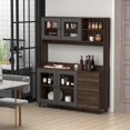 thumbnail image 3 of FUFU&GAGA Sideboard Wine Cabinet Tea Cabinet Kitchen Cupboard Buffets Sideboards Walnut, 3 of 5