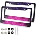 thumbnail image 2 of GZHJMY Purple Mandala Galaxy License Plate Frames for Women Men 2 Pcs Personalized Car License Plate Holder with Screw Caps, Elliptical Hole Decorative, 2 of 7