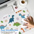 thumbnail image 4 of Long Mouse Pads for Desk,White Dinosaurs Geometric Leaves Pattern Desk Mats on Top Of Desks, Desk Mouse Pad Extra Large with 3mm Non-Slip Base and Stitched Edge for Gaming,Office,Work,Home 35.4"x15.7", 4 of 6