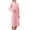 Pink, variant on Celivon Waffle Robes For Women Spring Summer Long Pajamas Smooth Mens And Solid Color And Couple Thin Quarter Sleeved Nightgown
