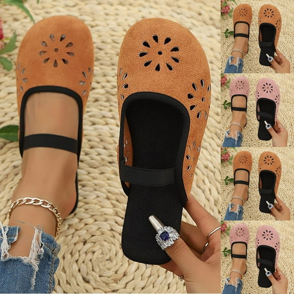 Summer Women's Slippers Flat Heel Close Toe Slip-on Slides Shoes Women's Fashion Casual Versatile Beach Sandals