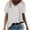 #2-White, variant on Women Shirts Casual Print Short Sleeve Tops V Neck Lace Stitching Blouse