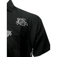 thumbnail image 4 of HAPPY BAY Men's Beach Summer Button Down Short Sleeve Untucked Solid Shirt With Pocket Oxford Casual Shirts for Men XXL Midnight, Embroidery Turtles, 4 of 4