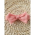 thumbnail image 4 of Elippeo Baby Girl Summer 2Pcs Outfit 3 6 12 18 Months Solid Ribbed Ruffled Sleeveless Bow Romper Dress with Headband, 4 of 9