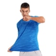 thumbnail image 2 of RUNQHUI T-Shirt de Sport pour Homme à Séchage Rapide, T-Shirts Athlétiques à Manches Courtes, UPF 50+, Maillot Dermoprotecteur, Haut de Natation Bleu A m, 2 of 7