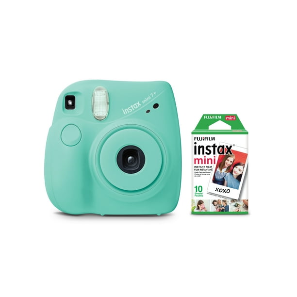 Fujifilm INSTAX Mini 7+ Exclusive Blister Bundle with Pack of Film (10-pack Mini Film), Seafoam Green - Walmart.com