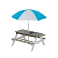 thumbnail image 2 of Wooden Kids Picnic Table, Sand and Water Table with Umbrella, Activity Table for Outdoor Backyard Patio Play, 2 of 15